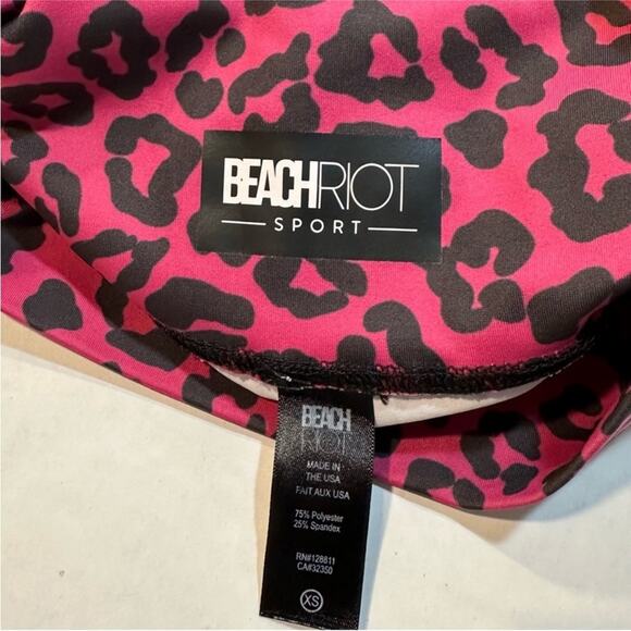 Beach Riot x Revolve Ayla Leggings High Rise Pink Leopard Cheetah Print Size XS - Picture 4 of 14